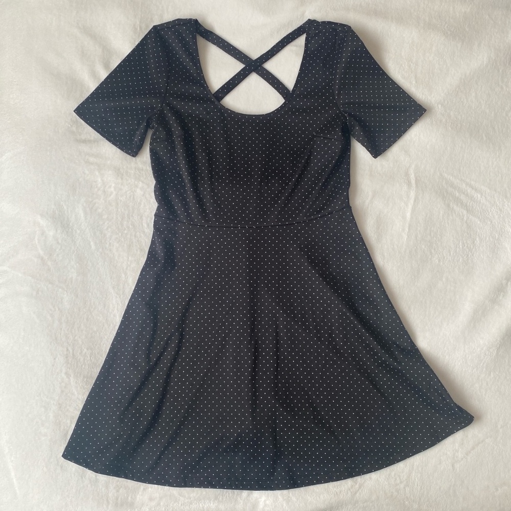 H&M Black Polka Dot Criss-Cross Dress